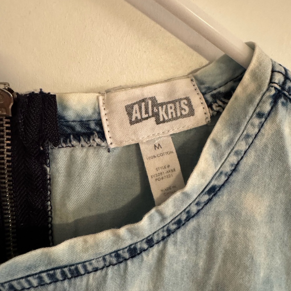 Light Blue Faux Denim Dress - Picture 2 of 3